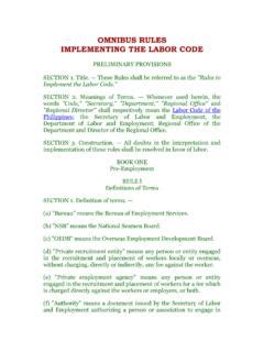 omnibus rules implementing the labor code book 3|OMNIBUS RULES TO IMPLEMENT THE LABOR CODE OF .